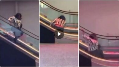 Video Of How A Lady Embarrassed Herself While Using Mall Escalator
