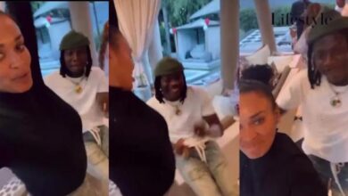 See What Stonebwoys Did When South African actress 'Pearl Thusi' Whine For Him - Video