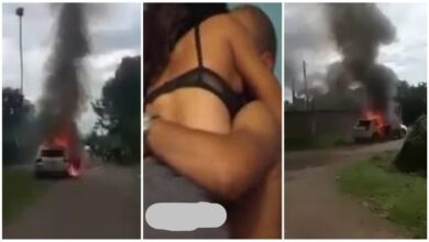 Husband Set Wife Car Ablaze After Seeing Her Cheating With Another Man - Video