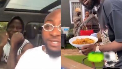 See How Davido Enjoyed Ghana Fufu When Stonebwoy’s Wife Dr. Louisa Hosts Them - Video