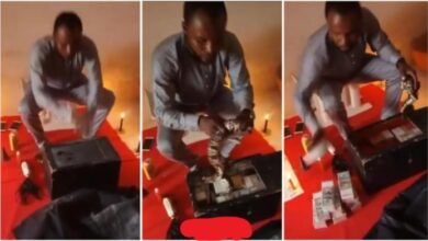 Wonders : Man Performs Money Rituals Using Live Snake - Video Will Shock U