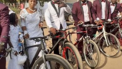 Engaged Couple Ride Bicycle 2 Their Wedding In Rare Ceremony - Video