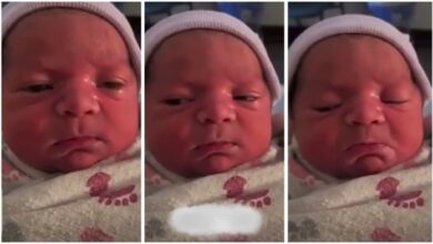 New Born Baby's Reaction Nearly Send Mother To Grave - Video Is Funny