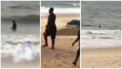 Thief Ran Into The Ocean To Escape Police Arrest - Video Below