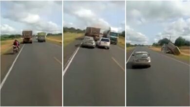 Accident Seen Live On Camera Records How A Truck Driver Sleep While Driving - Video