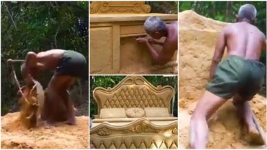 Guy Did De Unexpected By Turning Mud Into King-size Bed With His Magical Hands - Video
