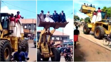 Newly Wedded Couple Celebrates After Wedding In A Loader Plus With Their Bridesmaids - Video