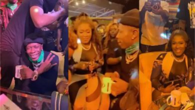 Fella Makafui Fight Shatta Wale On Dancefloor At Narcos All-Black Party - Video