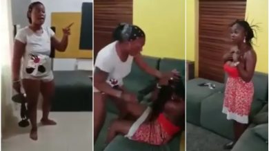 Wife Beats Husband's Side Chic After Inviting Her To The House With Belt