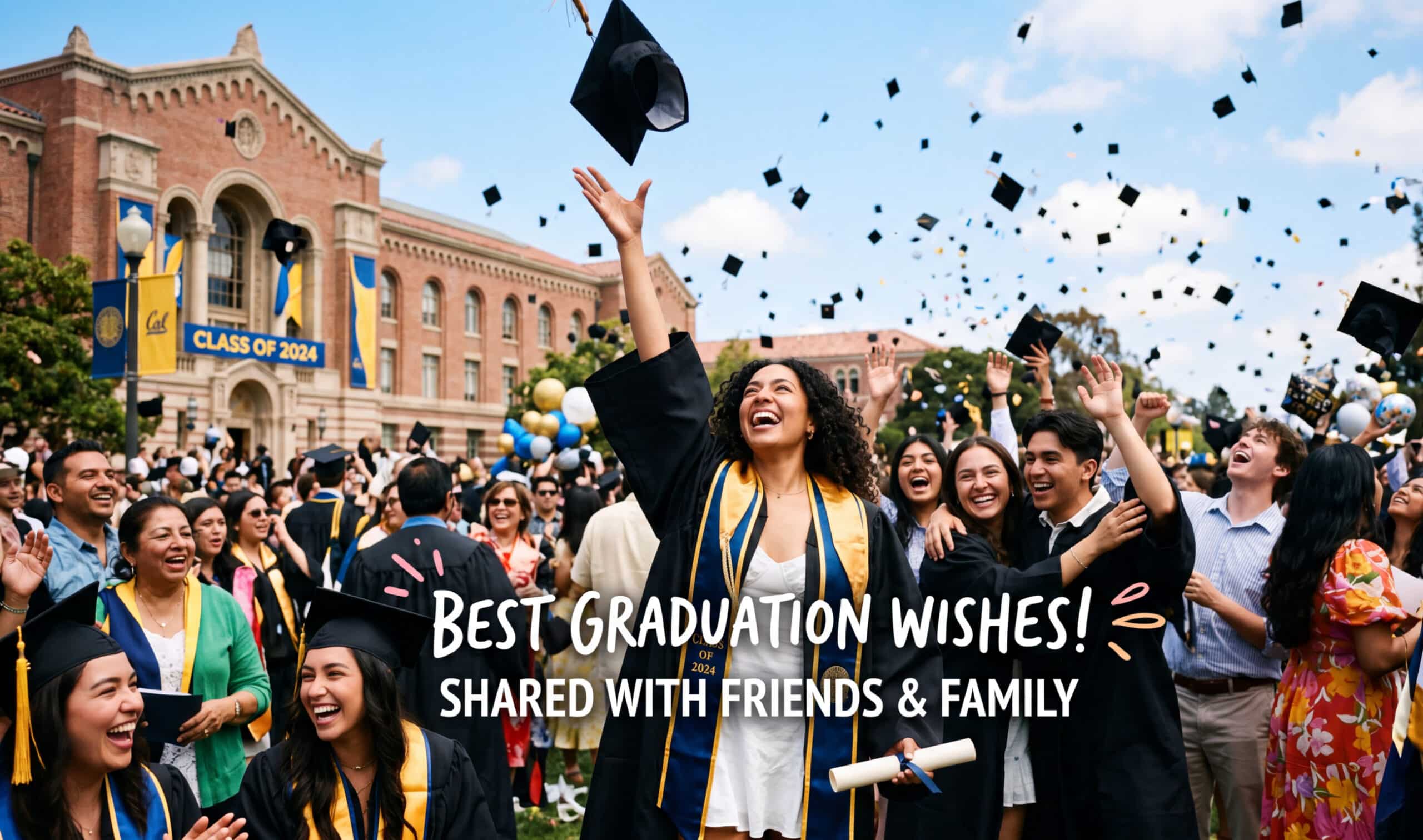 Best Graduation Wishes: The Perfect Message for Your New Grad’s Card 2 A graduate throwing their cap in the air, capturing the joy of the Best Graduation Wishes shared with friends and family