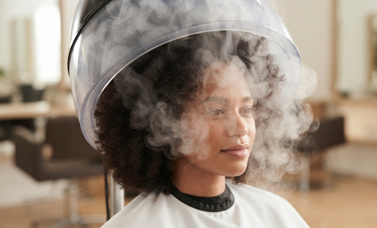 Hair Steaming: The Ultimate Secret to Reviving Dry, Brittle Curls (My Honest Review) 2 Struggling with dry, straw-like winter curls? Discover how a professional hair steaming treatment transformed my moisture routine—and how you can easily try it at home