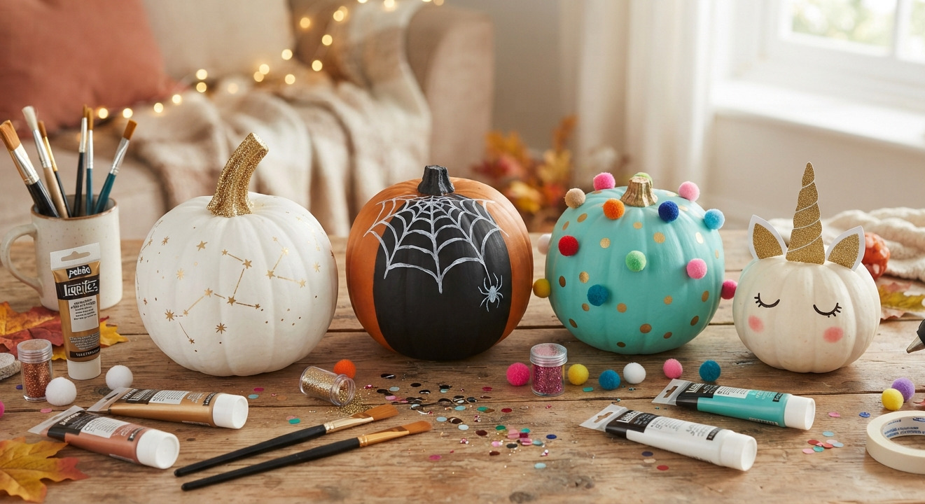 Halloween Pumpkin Painting Ideas: 40 Stunning No-Carve Designs