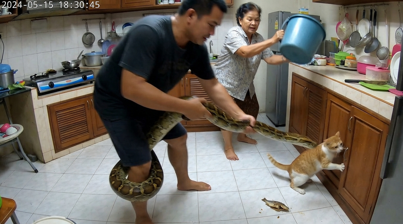 Pet Owner Wrestles Python With Bare Hands to Save Family Cat: A True Tale of Heroism